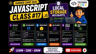 JavaScript Class 17 Store Objects in LocalStorage using JSON stringify parse Summer Camp 2026
