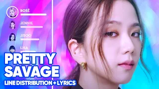 blackpink pretty savage line distribution lyrics color coded patreon requested