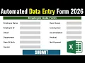 Automated Data Entry Form in Excel 2026 Automated Data Entry Form in Excel Data Entry Form