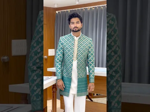 Green Teal Handwork Indowestern | MAYUR Designer #fashiontrends #youtubeshorts #collection2026