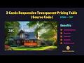 How to Create a Transparent Pricing Table Using HTML and CSS Free Source Code