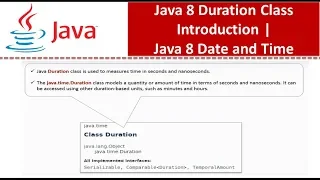 Java 8 Duration Class Introduction Java 8 Date and Time Java Date and Time