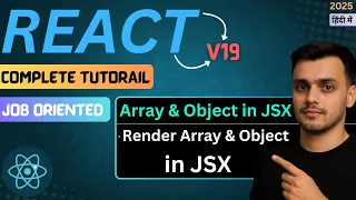 Render Arrays Objects in JSX React JS Tutorial in Hindi Array Listing with Map Function
