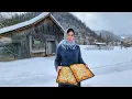 Download Lagu THE WOMAN LIVES ALONE IN THE MOUNTAINS! Cooking PIZZA