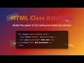 HTML Class Attribute Beginner s Guide to Styling JavaScript Selection