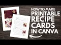 How to Make Printable Recipe Card in Canva Easy DIY Tutorial 4 Personal Use Gifts Digital Products