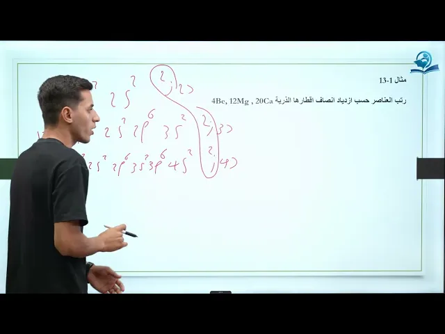 ⁣كيمياء الثالث المتوسط | الفصل الاول | المحاضرة الثامنة - الخواص الدورية