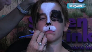 Step-by-Step how to face paint a puppy dog design using Derivan Face and body paints tutorial