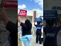 Postal Worker union members protest on Park Road against possible privatization