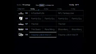 Xfinity Guide Scrolling December 3rd 2022