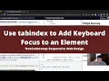 Use tabindex to Add Keyboard Focus to an Element Applied Accessibility freeCodeCamp Tutorial