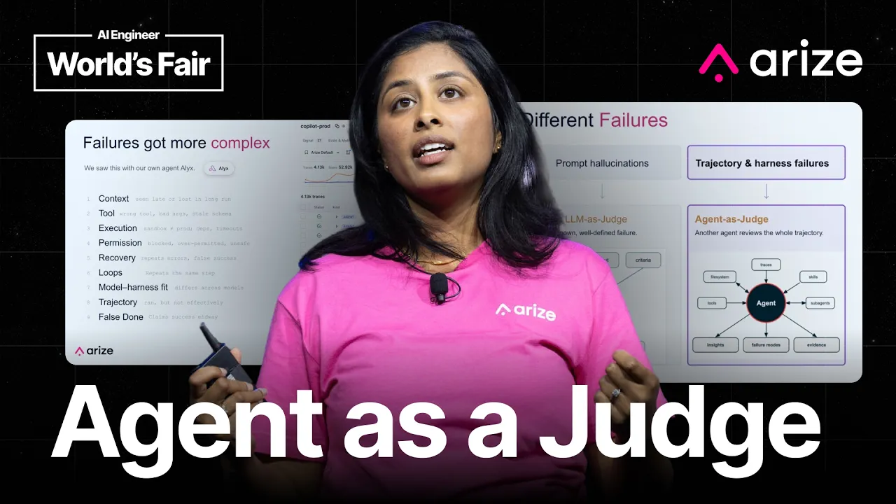 The Future of Evals: From LLM as a Judge to Agent as a Judge — Aparna Dhinakaran, Arize AI: video thumbnail