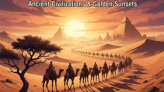 قوافل الصحراء رحلة عبر الزمناستكشف جمال الحضارات القديمة وروعة الغروب في الصحراء الكبرى 