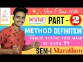Method Definition in Java ICSE 10 Meaning of public static void main in Java Java Functions