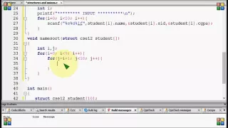 Bangla C programming tutorial 96 Structures and unions Sort a structure array namesort YouTube