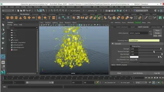 Autodesk Maya mash explode node tutorial