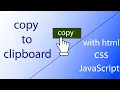 copy to clipboard with javascript in Hindi copy to clipboard with HTML CSS 3 and javascript Hindi