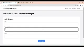 Code Snippet Manager - Hackathon Week1