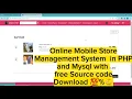 Responsive Mobile Store Management System in PHP and Mysql with free Source code Download