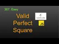 367 Valid Perfect Square LeetCode Google Interview Question JavaScript