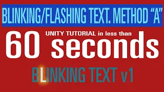 Unity Text Method 1 Tutorial in less than 1 Minute