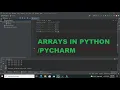 how to use arrays within python pycharm arrays within pycharm python