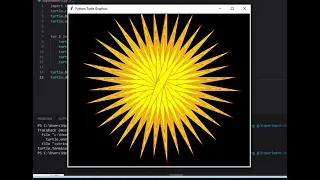 Python Turtle Sun Graphics in a Minute