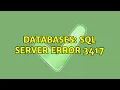 Databases SQL Server error 3417