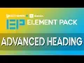 Advanced Heading Element Pack Add-On for Elementor
