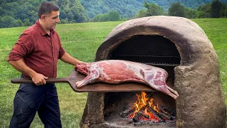 Traditional Lamb Roast in a Homemade Village Oven!