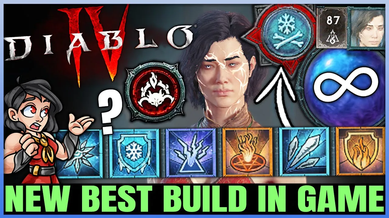 Diablo 4 - New TRUE Best Sorcerer Build Found - INFINIFREEZE ICE SHARD - Skills Gear Paragon Guide!
