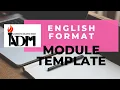 MODULE TEMPLATE - ENGLISH FORMAT by Teacher Kristinna