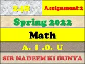 248 Assignment 2 AIOU spring 2022