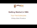 Excel VBA Online Course - 1 1 2 Writing a Basic Procedure