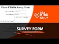 Create a Survey Form Using HTML ONLY - HTML Project