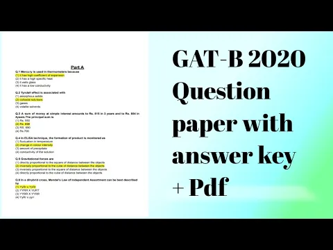 Download MP3 GAT-B 2020 solved question paper + download pdf