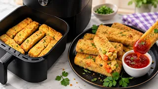 Crispy Air Fryer Veggie Fingers Recipe by Tiffin Box | Easy Healthy vegetable finger, Gemüsestäbchen