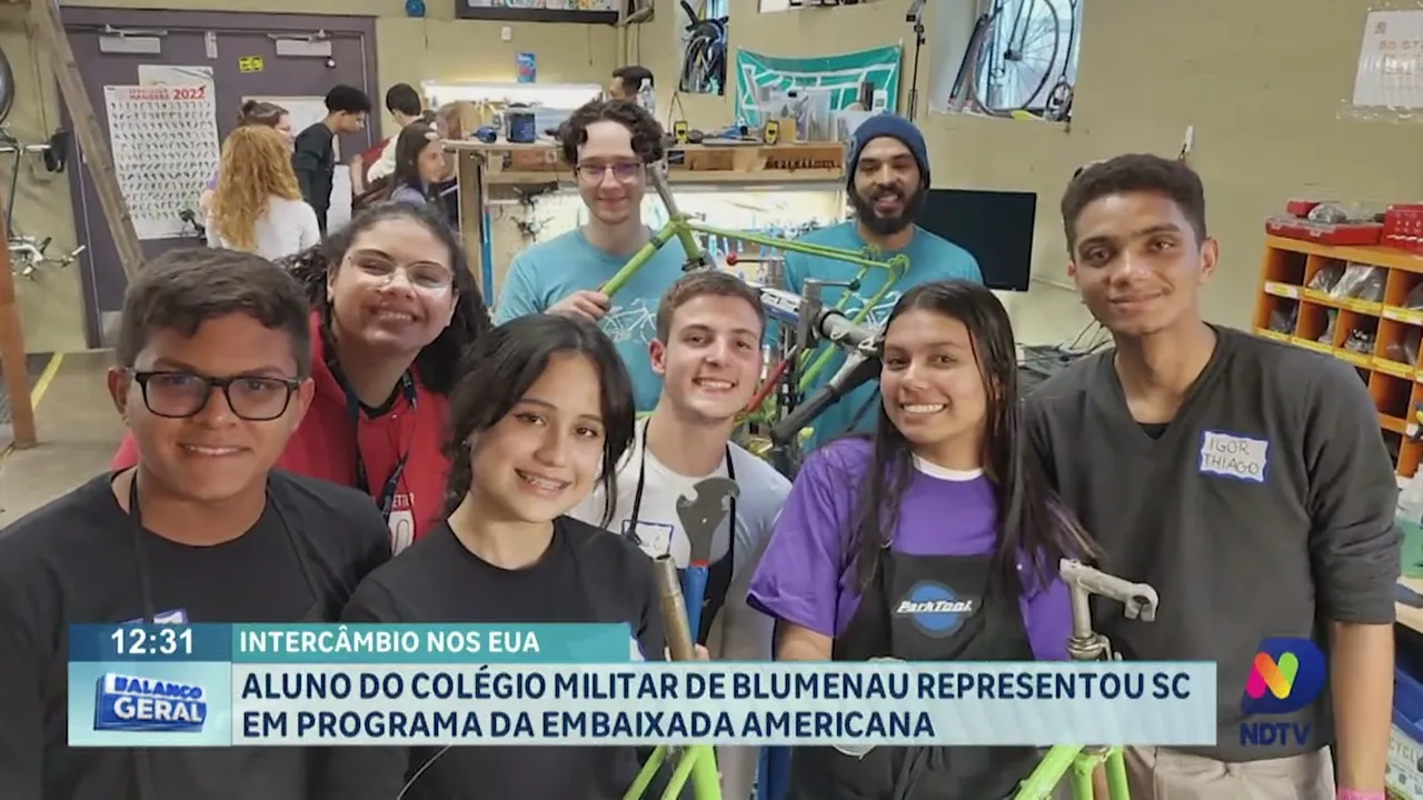 Aluno do Colégio Militar de Blumenau representou SC em programa da Embaixada Americana