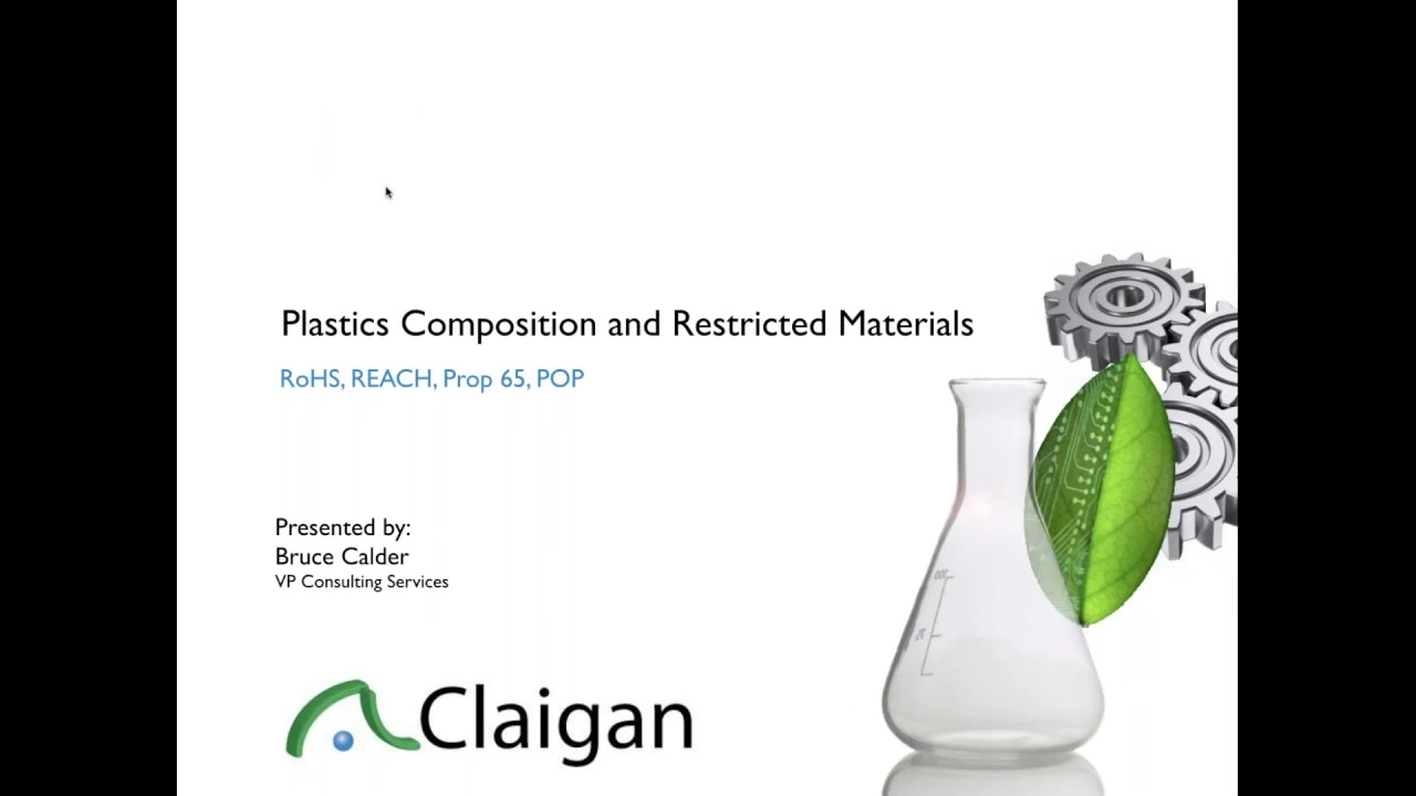 Restricted Materials RoHS, REACH, Prop 65 in Plastics