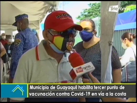 Municipio de Guayas habilita tercer punto de vacunación contra covid-19 en vía a la costa