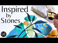 Creating Watercolor Magic from Simple Stones - easy stress-free painting with NO decisions to make