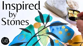 Creating Watercolor Magic from Simple Stones - easy stress-free painting with NO decisions to make