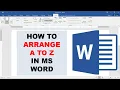 How To Arrange Alphabetically in Word Document 2025