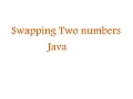 Java swapping three numbers