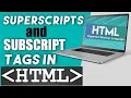 Subscript and superscript tag in HTML HTML Full course in Hindi How to Easily learn Html
