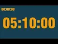 5 hour 10 minute timer with end alarm time elapsed and progress bar