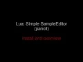 Script Lua SampleEditor pancil - INSTALL AND OVERVIEW