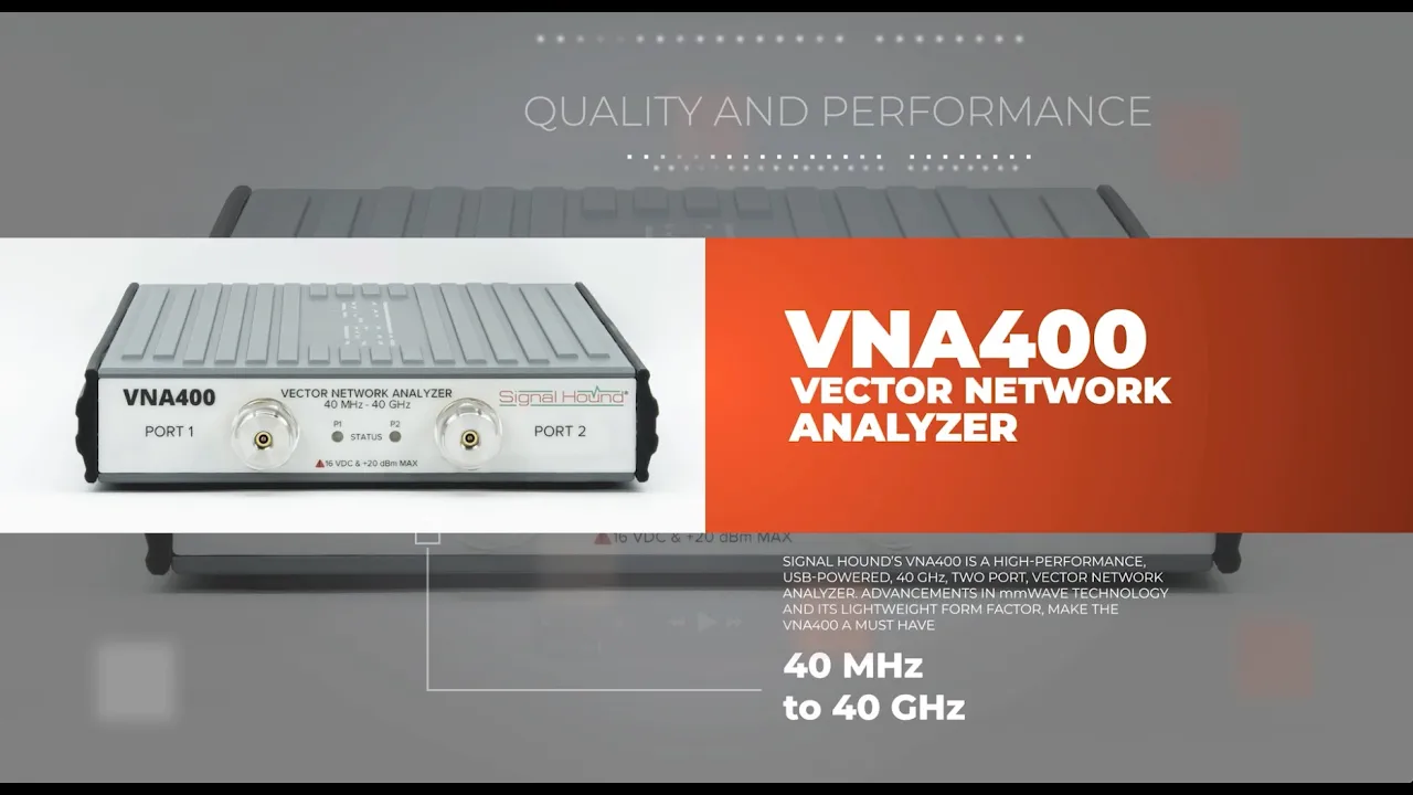 VNA400 Features & Specifications: Compact Powerhouse for RF Testing