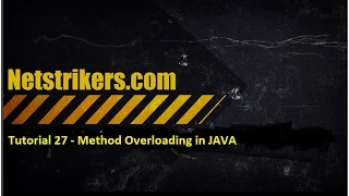 Java Programming Tutorial Using Method Overloading in Java