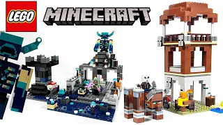 LEGO Minecraft Warden vs Ravager Pillager Speed Build Review